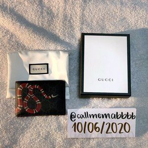 GUCCI - Kingsnake print GG Supreme wallet